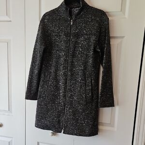 Banana Republic Black/Gray Tweed Knit Trench Coat